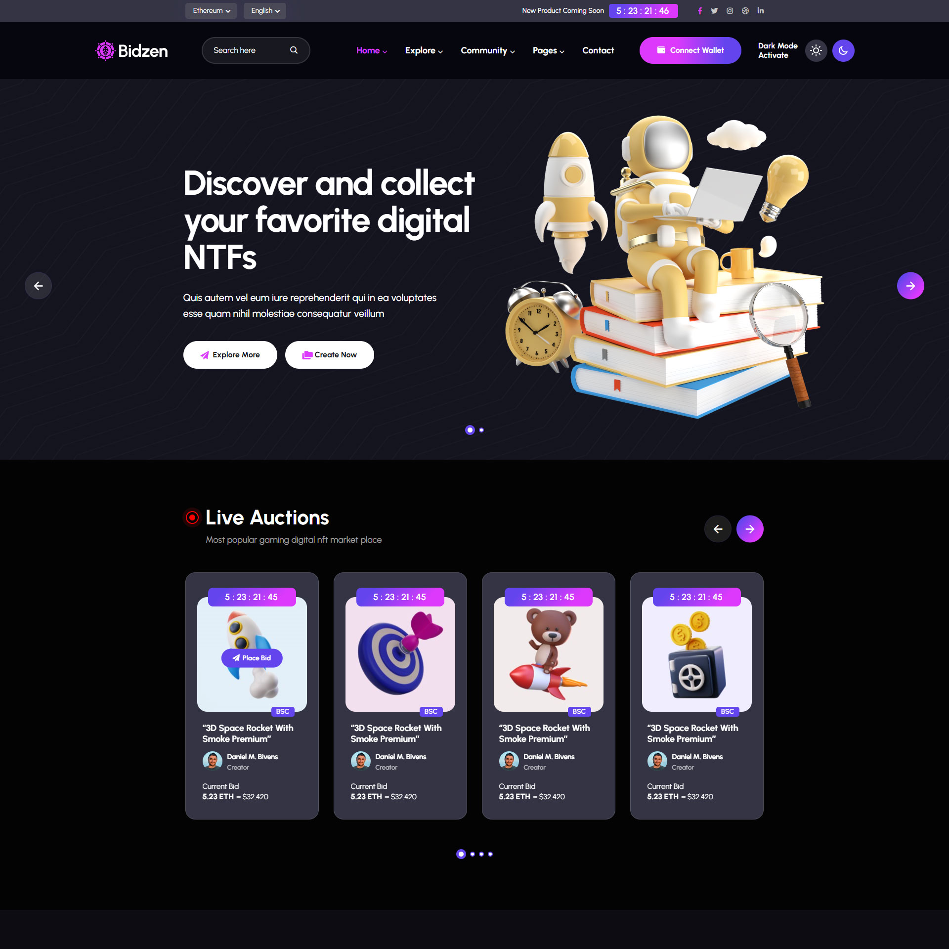 NFT Marketplace Website Design